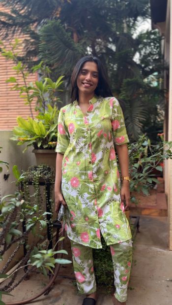 Hariyali  (Fresh green floral coord set)